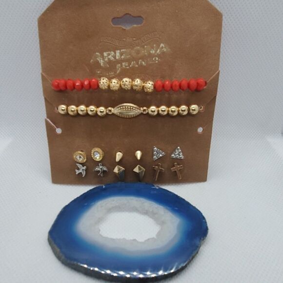 NWT Arizona Jean 2 Bracelet and 6 Earrings - Picture 1 of 2